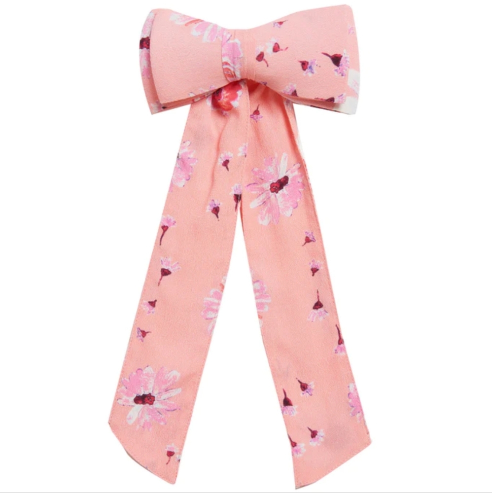 LoveShackFancy Lorna Floral Bow Barrette Hair Accessorie Coral Blaze - Picture 14 of 15